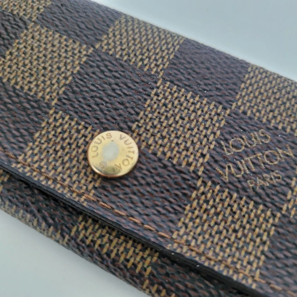 Louis Vuitton Damier Ebene 4 Key Holder Brown Checkered Wallet N62631 France